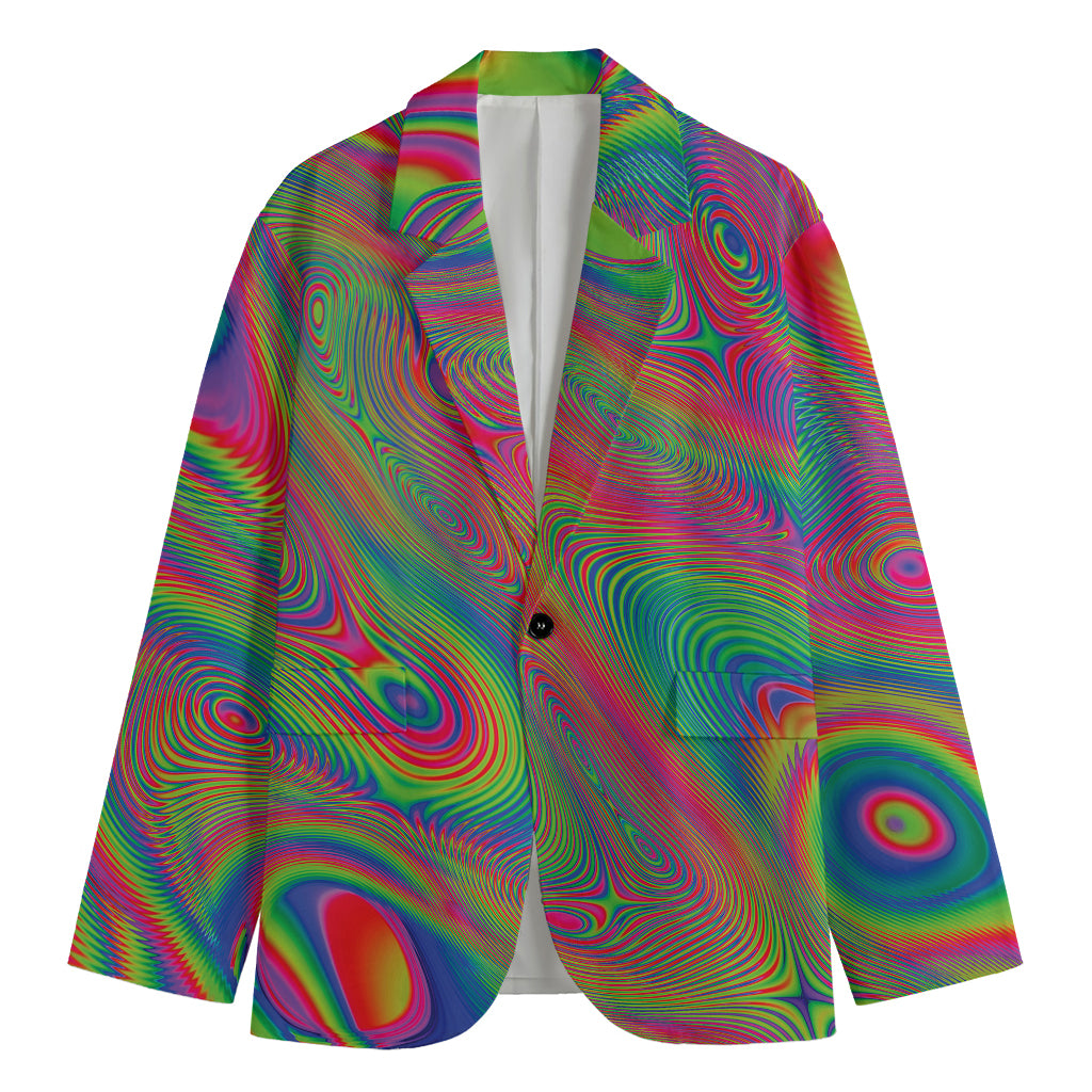 Psychedelic Rave Print Men's Cotton Blazer