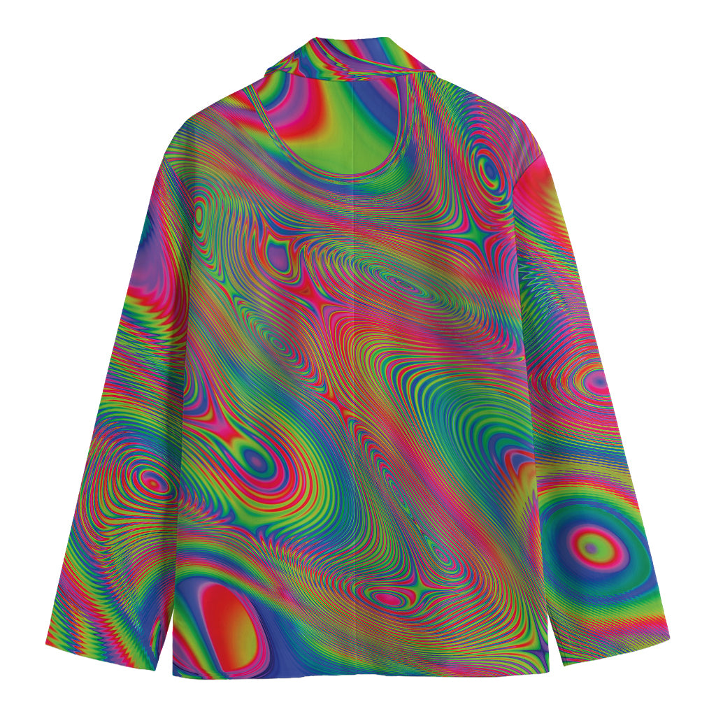 Psychedelic Rave Print Men's Cotton Blazer