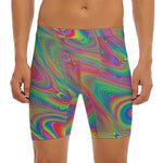 Psychedelic Rave Print Men's Long Boxer Briefs