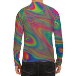 Psychedelic Rave Print Men's Long Sleeve Rash Guard