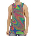 Psychedelic Rave Print Men's Muscle Tank Top