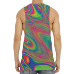 Psychedelic Rave Print Men's Muscle Tank Top