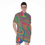 Psychedelic Rave Print Men's Rompers