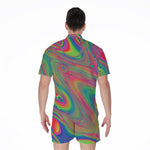 Psychedelic Rave Print Men's Rompers