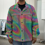 Psychedelic Rave Print Men's Shirt Jacket