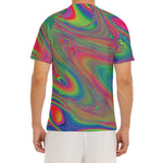Psychedelic Rave Print Men's Short Sleeve Rash Guard