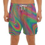 Psychedelic Rave Print Men's Split Running Shorts