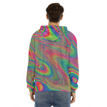 Psychedelic Rave Print Men's Velvet Pullover Hoodie