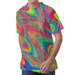 Psychedelic Rave Print Men's Velvet T-Shirt