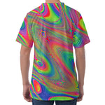 Psychedelic Rave Print Men's Velvet T-Shirt