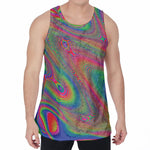 Psychedelic Rave Print Men's Velvet Tank Top