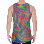 Psychedelic Rave Print Men's Velvet Tank Top