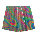 Psychedelic Rave Print Mesh Shorts