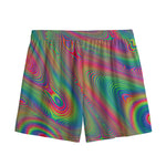 Psychedelic Rave Print Mesh Shorts