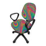Psychedelic Rave Print Office Chair Cover