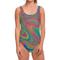 Psychedelic Rave Print One Piece Swimsuit