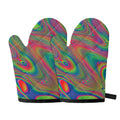 Psychedelic Rave Print Oven Mitts