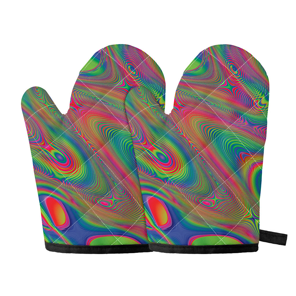 Psychedelic Rave Print Oven Mitts
