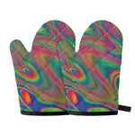 Psychedelic Rave Print Oven Mitts