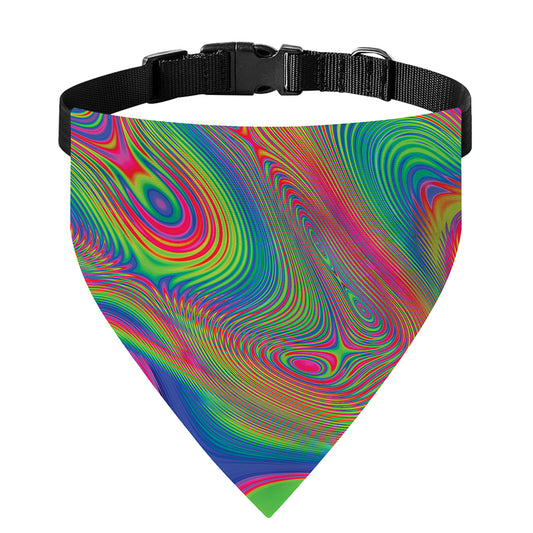 Psychedelic Rave Print Over The Collar Dog Bandana