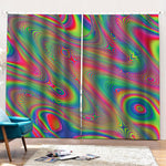 Psychedelic Rave Print Pencil Pleat Curtains