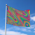 Psychedelic Rave Print Polyester Flag