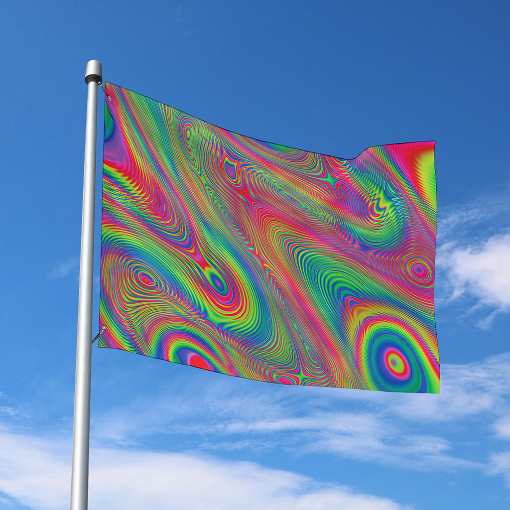 Psychedelic Rave Print Polyester Flag