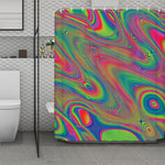 Psychedelic Rave Print Polyester Shower Curtain