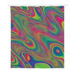 Psychedelic Rave Print Polyester Shower Curtain