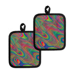 Psychedelic Rave Print Pot Holders