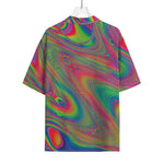Psychedelic Rave Print Rayon Hawaiian Shirt