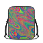 Psychedelic Rave Print Rectangular Crossbody Bag