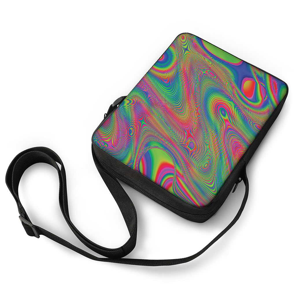 Psychedelic Rave Print Rectangular Crossbody Bag