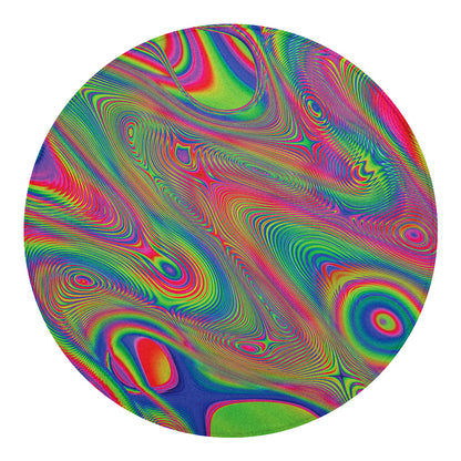 Psychedelic Rave Print Round Blanket