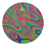 Psychedelic Rave Print Round Blanket
