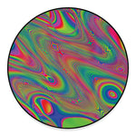 Psychedelic Rave Print Round Floor Mat