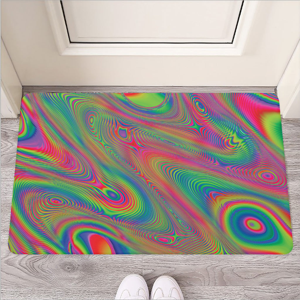 Psychedelic Rave Print Rubber Doormat