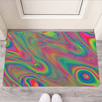 Psychedelic Rave Print Rubber Doormat