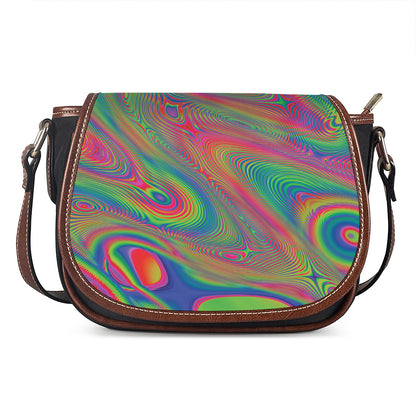 Psychedelic Rave Print Saddle Bag