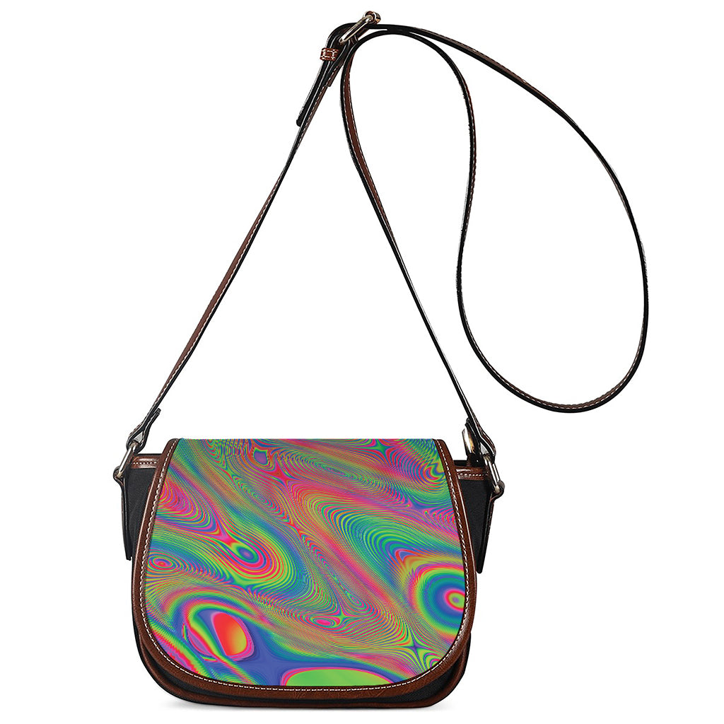 Psychedelic Rave Print Saddle Bag