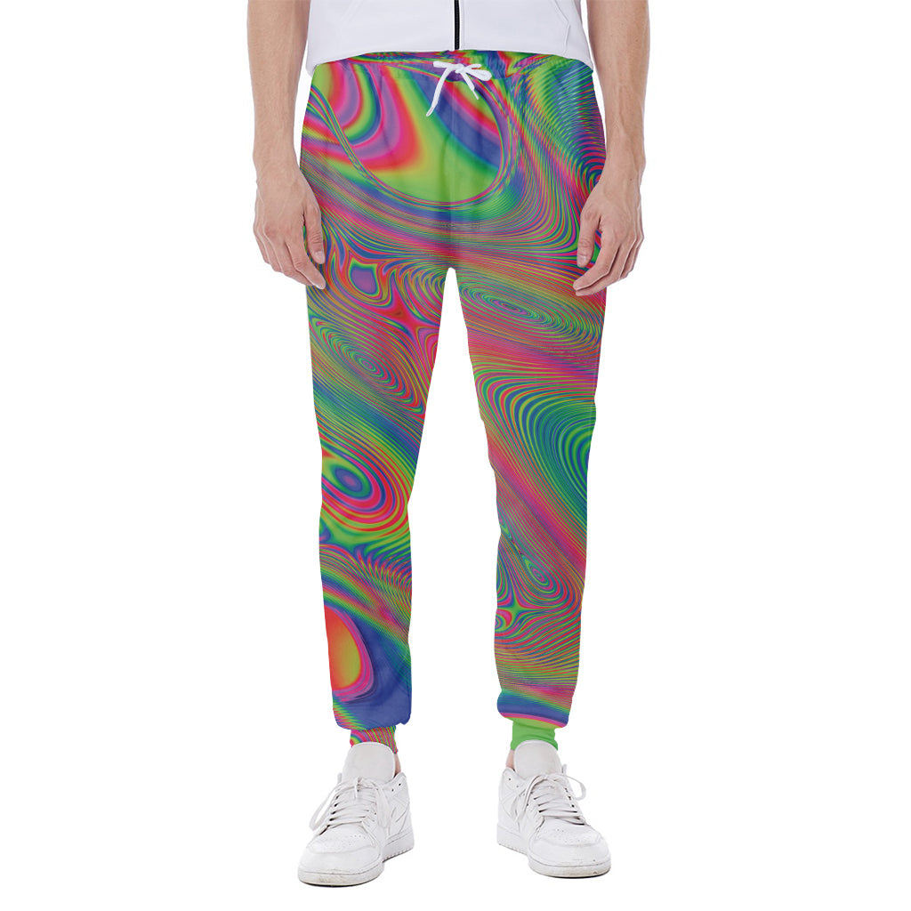 Psychedelic Rave Print Scuba Joggers