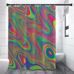 Psychedelic Rave Print Shower Curtain