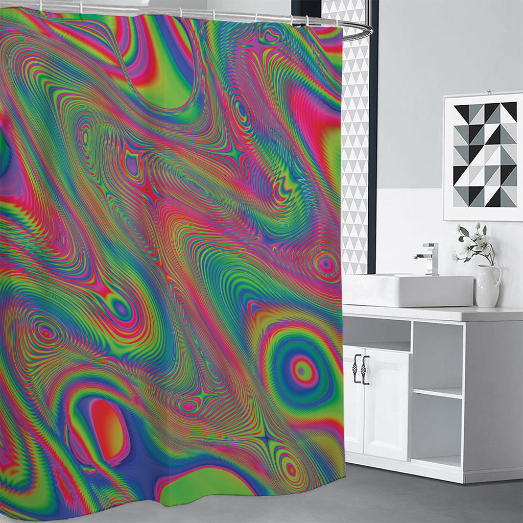 Psychedelic Rave Print Shower Curtain
