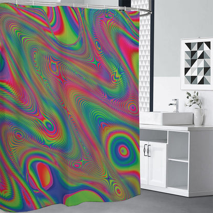 Psychedelic Rave Print Shower Curtain