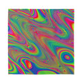 Psychedelic Rave Print Silk Bandana