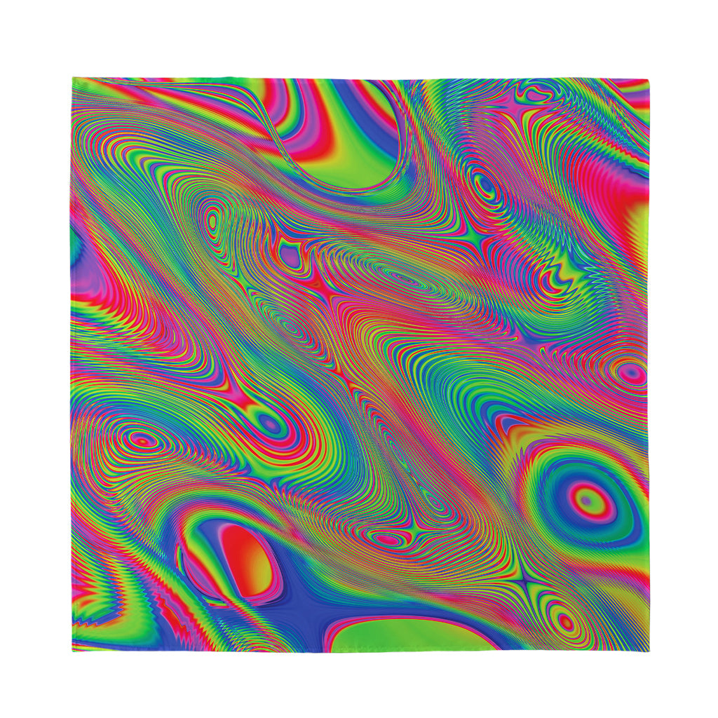 Psychedelic Rave Print Silk Bandana