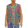 Psychedelic Rave Print Sleeveless Baseball Jersey