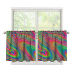 Psychedelic Rave Print Tier Curtains