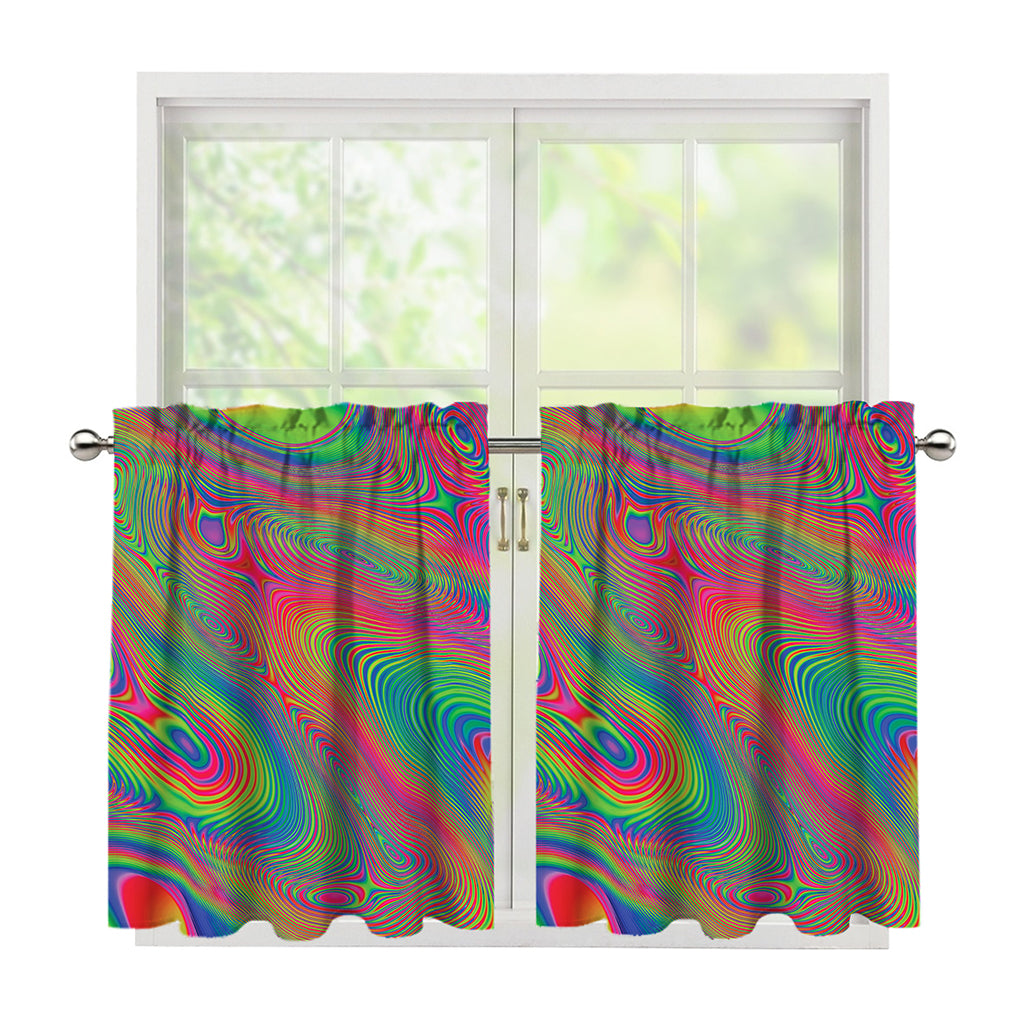 Psychedelic Rave Print Tier Curtains