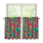 Psychedelic Rave Print Tier Curtains